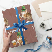 I Need A Beer Right Meow Funny Cat Drinking Joke Wrapping Paper Roll St Patricks Day Humor