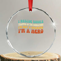 I Rescue Books Crystal Glass Ornament Funny Booksellers Bookworm Book Lover Reader Gift - Wonder Print Shop