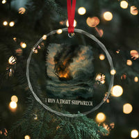 I Run a Tight Shipwreck Crystal Glass Ornament Homeschool Mama Cool Mom - Wonder Print Shop