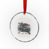 I Stand For Our Flag I Kneel For The Cross Proud Christian Veteran Crystal Glass Ornament - Wonder Print Shop