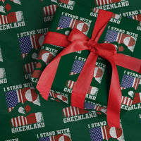I Stand With Greenland Wrapping Paper Roll Greenlander US Flag Greenland American Usa America
