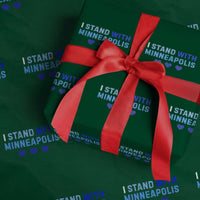 I Stand With Minneapolis Wrapping Paper Roll Blue Heart Solidarity Support Minnesota Strong