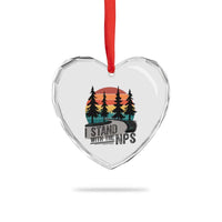 I Stand With The NPS Heart Crystal Glass Ornament National Park Support Park Rangers - Wonder Print Shop