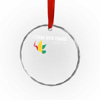 I Stand With Traoré Crystal Glass Ornament Burkina Faso Peace Dove - Wonder Print Shop