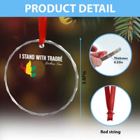 I Stand With Traoré Crystal Glass Ornament Burkina Faso Peace Dove - Wonder Print Shop