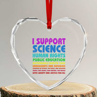 I Support Progressive Liberal Democratic Causes Protest Heart Crystal Glass Ornament