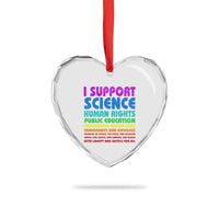 I Support Progressive Liberal Democratic Causes Protest Heart Crystal Glass Ornament