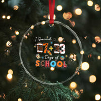 I Survived 67 33 Days Of School Crystal Glass Ornament Funny 100th Days of School 67 Sport Lover - Wonder Print Shop