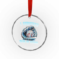 I Survived 67 Days Of School Baseball Glove Ice Cream Crystal Glass Ornament Funny Christmas Six Seven Meme - Wonder Print Shop