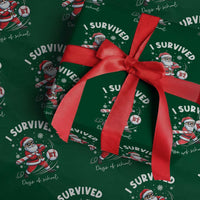 I Survived 67 Days Of School Baseball Santa Wrapping Paper Roll Funny Christmas Six Seven Meme - Wonder Print Shop