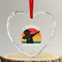 I Survived 67 Days Of School Heart Crystal Glass Ornament Funny Boys Kids - Wonder Print Shop
