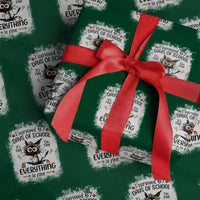 I Survived 67 Days of School Wrapping Paper Roll Funny Teacher Black Cat Chaos Everything Is Fine - Wonder Print Shop