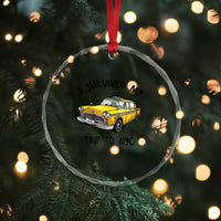 I Survived My Trip to NYC Crystal Glass Ornament Funny New York City Yellow Taxi Meme Gift