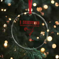 I Survived Patricia's Sunset Cocktails Crystal Glass Ornament Vintage 90s Trendy TV Show Movie