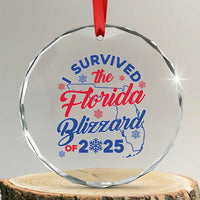I Survived The Florida Blizzard Of 2025 Crystal Glass Ornament TS02