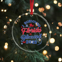 I Survived The Florida Blizzard Of 2025 Crystal Glass Ornament TS02