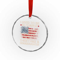 I Used To Be in Charge Then I Had A Granddaughter Crystal Glass Ornament Fathers Day Grandpa Gift American Flag