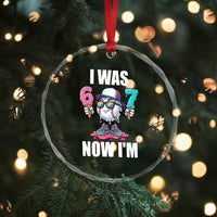 I Was 6 Now I'm 7 Crystal Glass Ornament Baseball Ice Cream Drip Number 67 Player