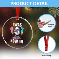 I Was 6 Now I'm 7 Crystal Glass Ornament Baseball Ice Cream Drip Number 67 Player