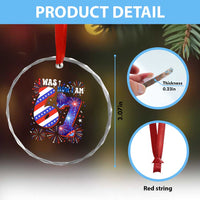 I Was Six Now I Am Seven Crystal Glass Ornament Patriotic 7th Birthday Gift