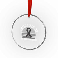 I Wear Black For Skin Cancer Awareness Crystal Glass Ornament Retro Vintage Sunset
