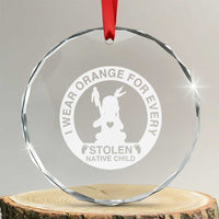 I Wear Orange For Every Stolen American Native Child Crystal Glass Ornament Bring Our Children Home Orange Day TS10