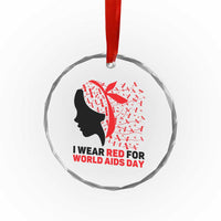 I Wear Red For World AIDS Day Crystal Glass Ornament HIV Awareness Dragonfly Support Gift TS12
