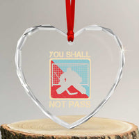 Ice Hockey Goalie Vintage Retro Gift Heart Crystal Glass Ornament You Shall Not Pass - Wonder Print Shop
