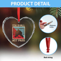 Ice Hockey Goalie Vintage Retro Gift Heart Crystal Glass Ornament You Shall Not Pass - Wonder Print Shop