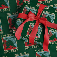 Ice Hockey Goalie Vintage Retro Gift Wrapping Paper Roll You Shall Not Pass - Wonder Print Shop