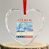 Ice Out For Good Patriotic Protest Heart Crystal Glass Ornament Patriotic Burn Ice Justice Political Resistance