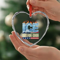 Ice Out For Good Patriotic Protest Heart Crystal Glass Ornament Patriotic Burn Ice Justice Political Resistance