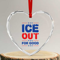 Ice Out For Good Protest Heart Crystal Glass Ornament Justice Against Ice Political Resistance