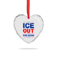 Ice Out For Good Protest Heart Crystal Glass Ornament Justice Against Ice Political Resistance