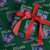 Iceland Total Solar Eclipse 2026 Aurora Wrapping Paper Roll Totality Northern Lights Astronomy Travel Gift