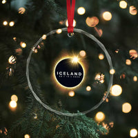 Iceland Total Solar Eclipse 2026 Crystal Glass Ornament Path of Totality Astronomy Gift