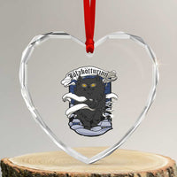 Icelandic Xmas Heart Crystal Glass Ornament Yule Cat Jolakotturinn Xmas Eve - Wonder Print Shop
