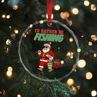 Id Rather Be Fishing Crystal Glass Ornament Funny Christmas Holiday Gift TS12