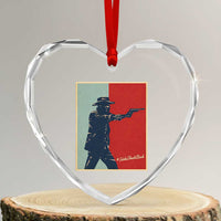 Idaho Shoots Back Vintage Pop Art Poster Style Graphic Heart Crystal Glass Ornament