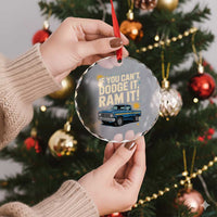 If You Can’t Dodge It Ram It Funny Truck Meme Crystal Glass Ornament for Gearheads Country Road Warriors - Wonder Print Shop