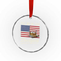 I'll Be in the Backyard Crystal Glass Ornament USA Flag Cigar and Bourbon