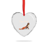 I’m Fine Funny Monkey Meme Heart Crystal Glass Ornament Viral Punch Baby Monkey Relatable Cute Gift