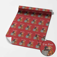 I’m Fine Viral Punch Monkey Meme Wrapping Paper Roll Cute Baby Monkey Hugging Plush Emotional Humor Gift