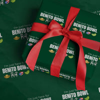 I'm Just Here for the Benito Bowl Funny Puerto Rican Game Day Wrapping Paper Roll Plantains Chairs and Flag Music Fans