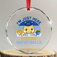 Im Just Here For The Matzo Balls Crystal Glass Ornament Funny Jewish Holiday Gift TS12