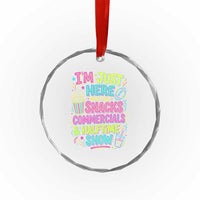 I'm Just Here for The Snacks Commercials Halftime Show Crystal Glass Ornament Funny Game Day Neon Style