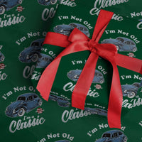 I'm Not Old I'm Classic Wrapping Paper Roll Vintage Distressed Classic Bug Travel