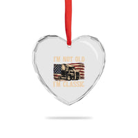 I'm Not Old I'm Classic Heart Crystal Glass Ornament Vintage Distressed Big Rig 18 Wheeler Driver