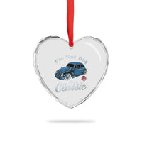 I'm Not Old I'm Classic Heart Crystal Glass Ornament Vintage Distressed Classic Bug Travel