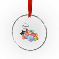 Im OK Crystal Glass Ornament Cat Tangled In Yarn Funny Crochet Gift TS12